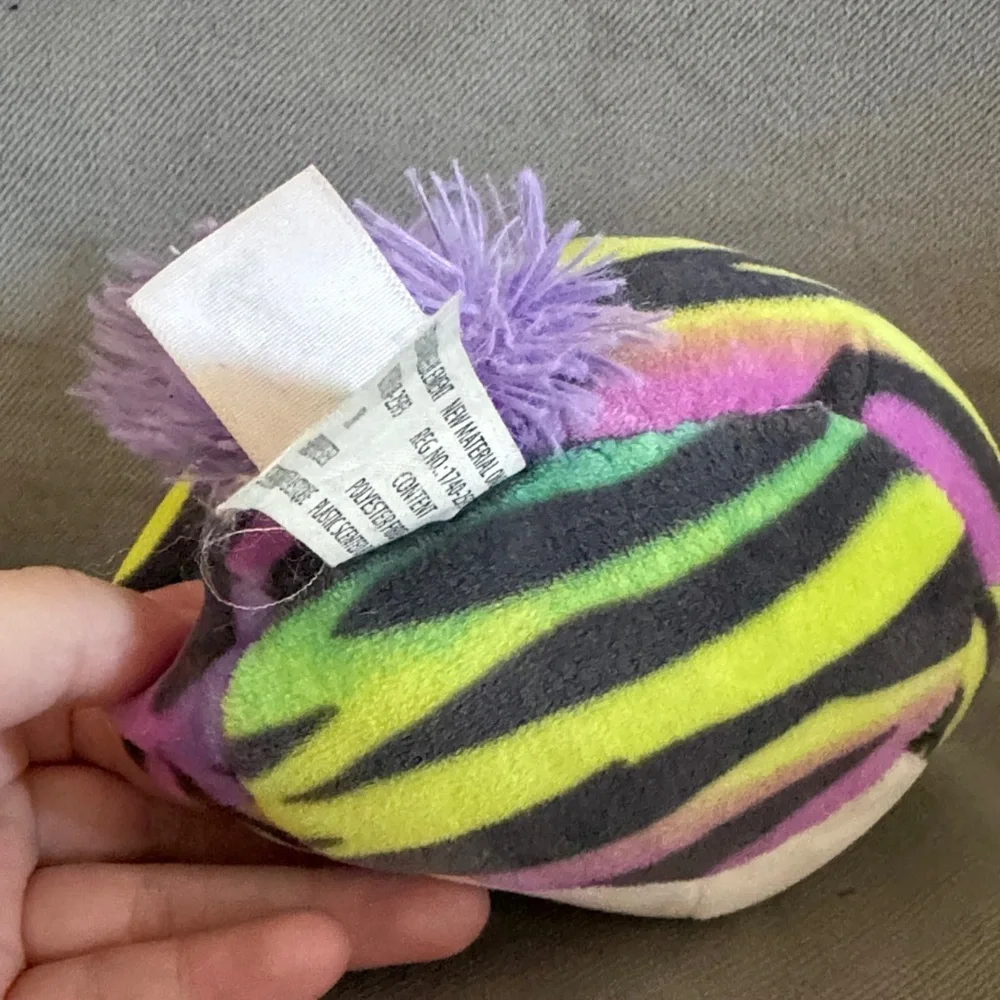 Safiya 5” Colorful Plush Zebra Toy